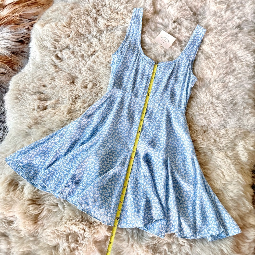 💋SOLD💋✨🪷🩵DÔEN ‘Porto’ Viscose Tank Short Mini Dress Cerulean Hillside Bloom - Picture 9 of 15